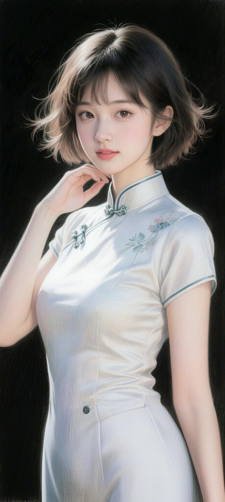 温柔少女，复古旗袍，优雅气质，复古风