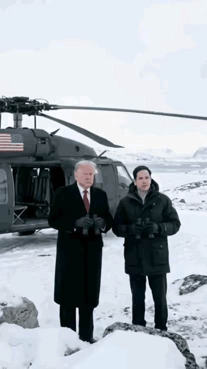 我不行了[捂脸哭]做这个动图的网友绝对是个天才编的故事绝了：话说川普一行人来格