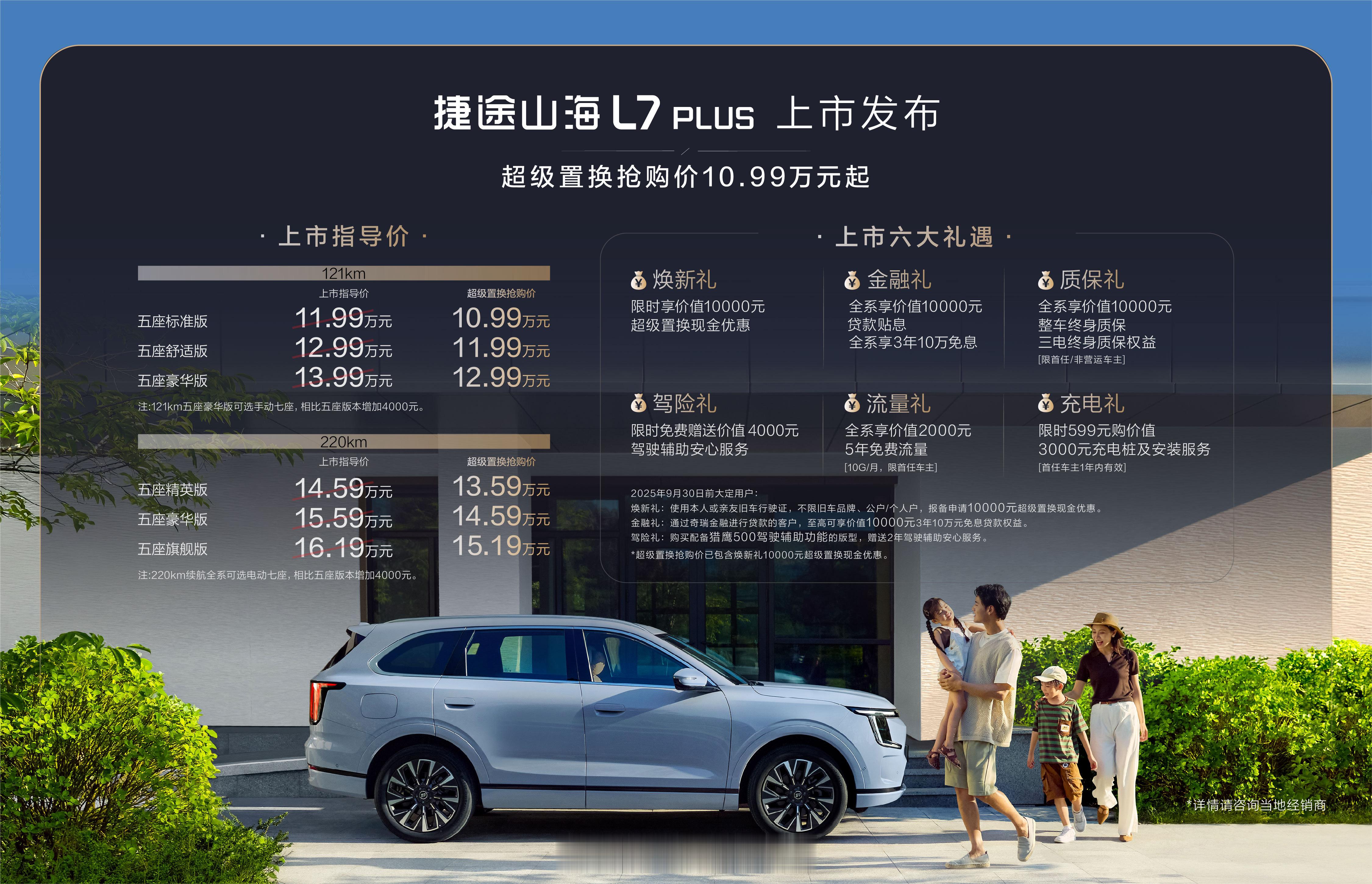 十万级又有大号SUV选择，捷途山海L7PLUS上市，权益价10.99万-15.