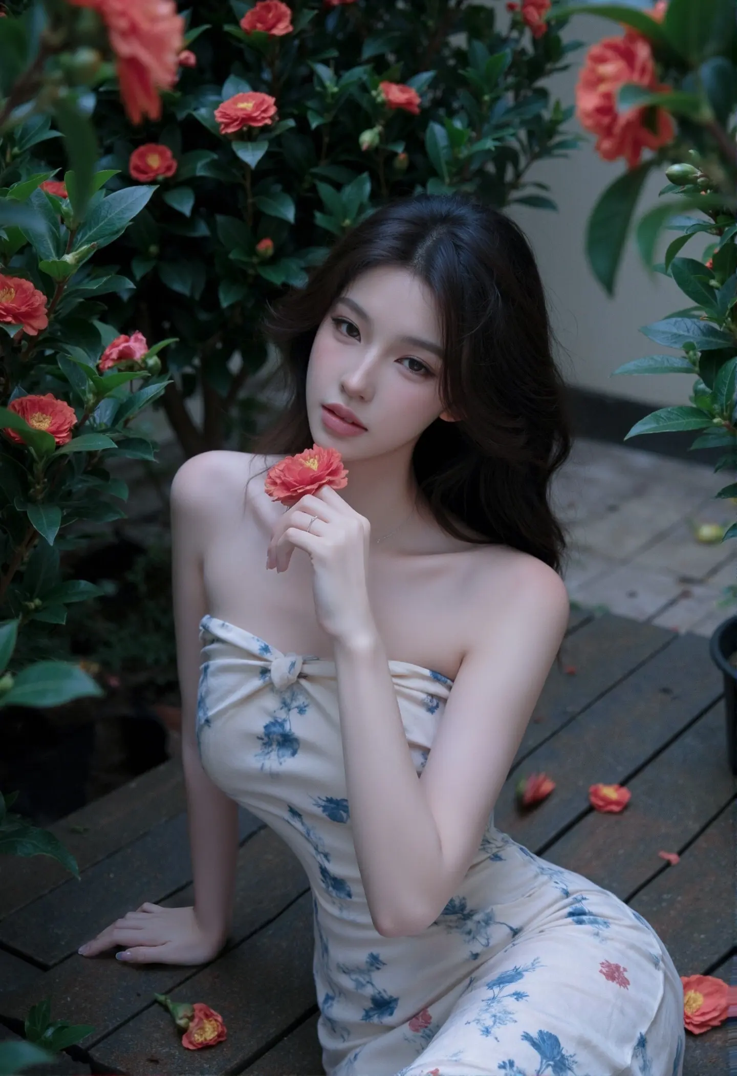 花下旗袍 夏日旗袍穿搭 花园拍照 少女感穿搭美学 碎花裙的魅力