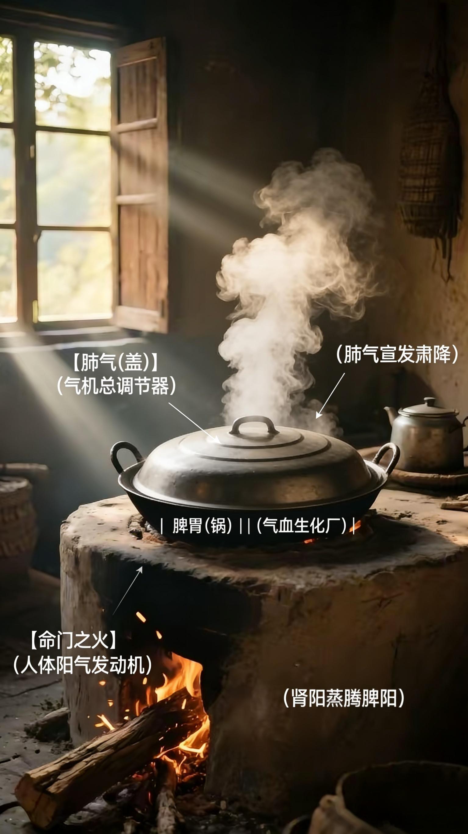 人身本就是一炉水火交济、阴阳互根的造化。火为心阳、君火，温煦周身、运化气机；水为