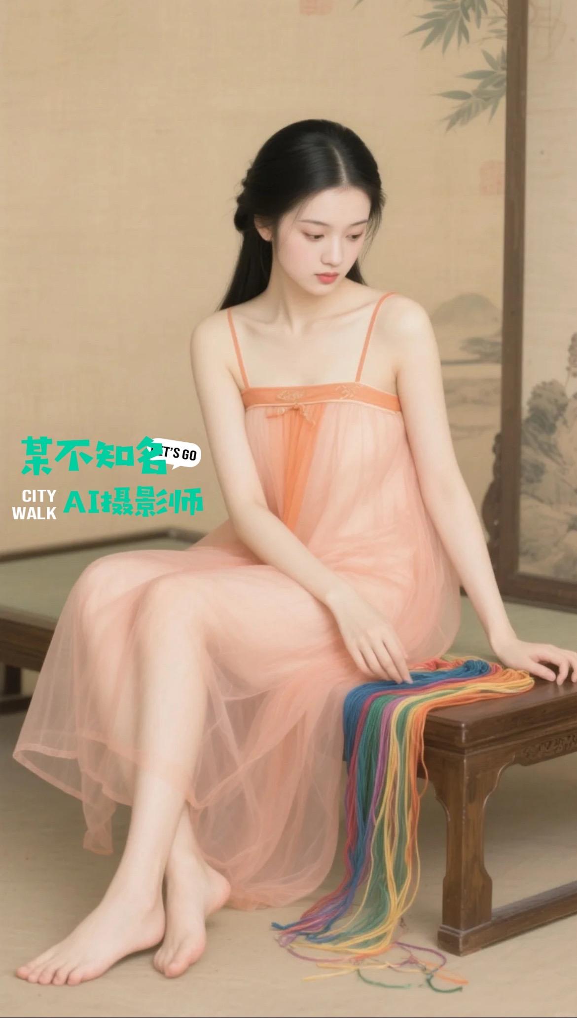 AI摄影：古风美女。