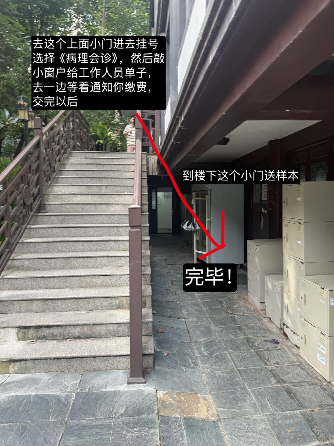 写一下华山医院甲状腺专病穿刺的过程因为这个11号楼的小门有点不起眼，一个人的话会