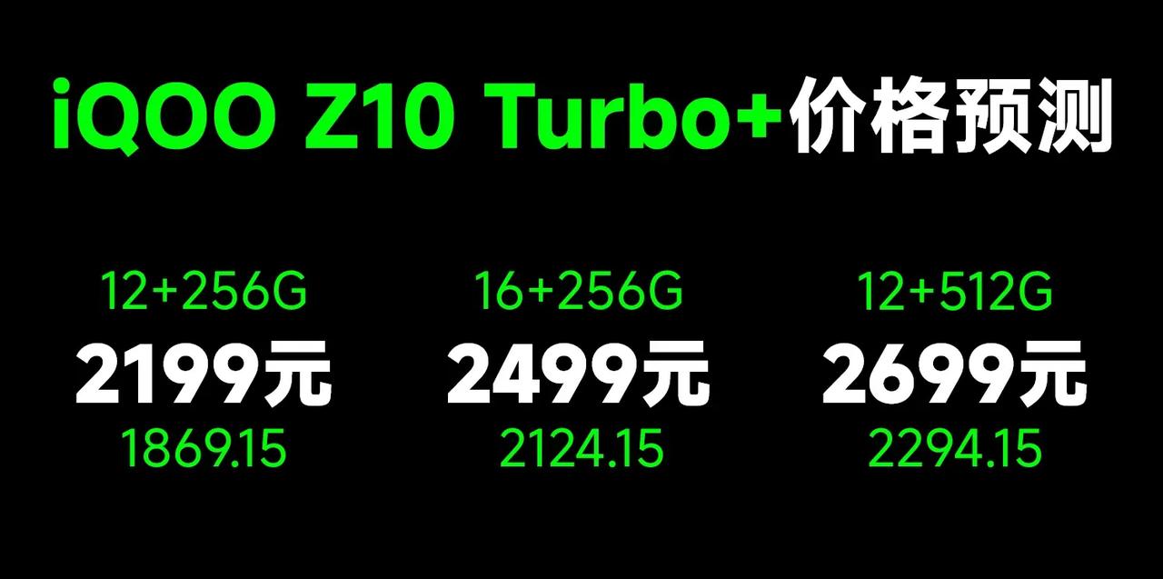 关于IQOOZ10Turbo+的定价和配置，基本如下。配置上，和目前已有的