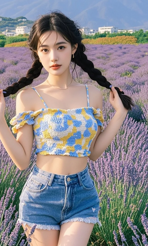 薰衣草香飘十里，不如我对你笑一次