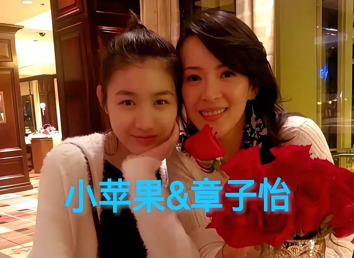 章子怡这后妈当的不赖！小苹果的亲爹亲妈都不太靠谱。八岁开始章子怡接手经管这个孩子