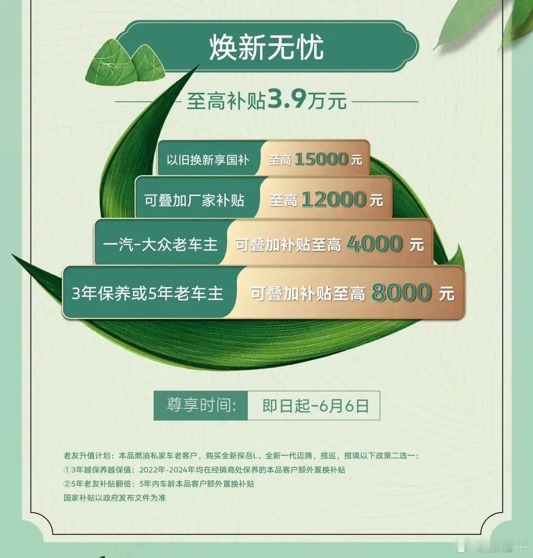 不知不觉，大众的补贴额度也这么高了。今年的购车主基调就是各种叠补贴，国补/省补+