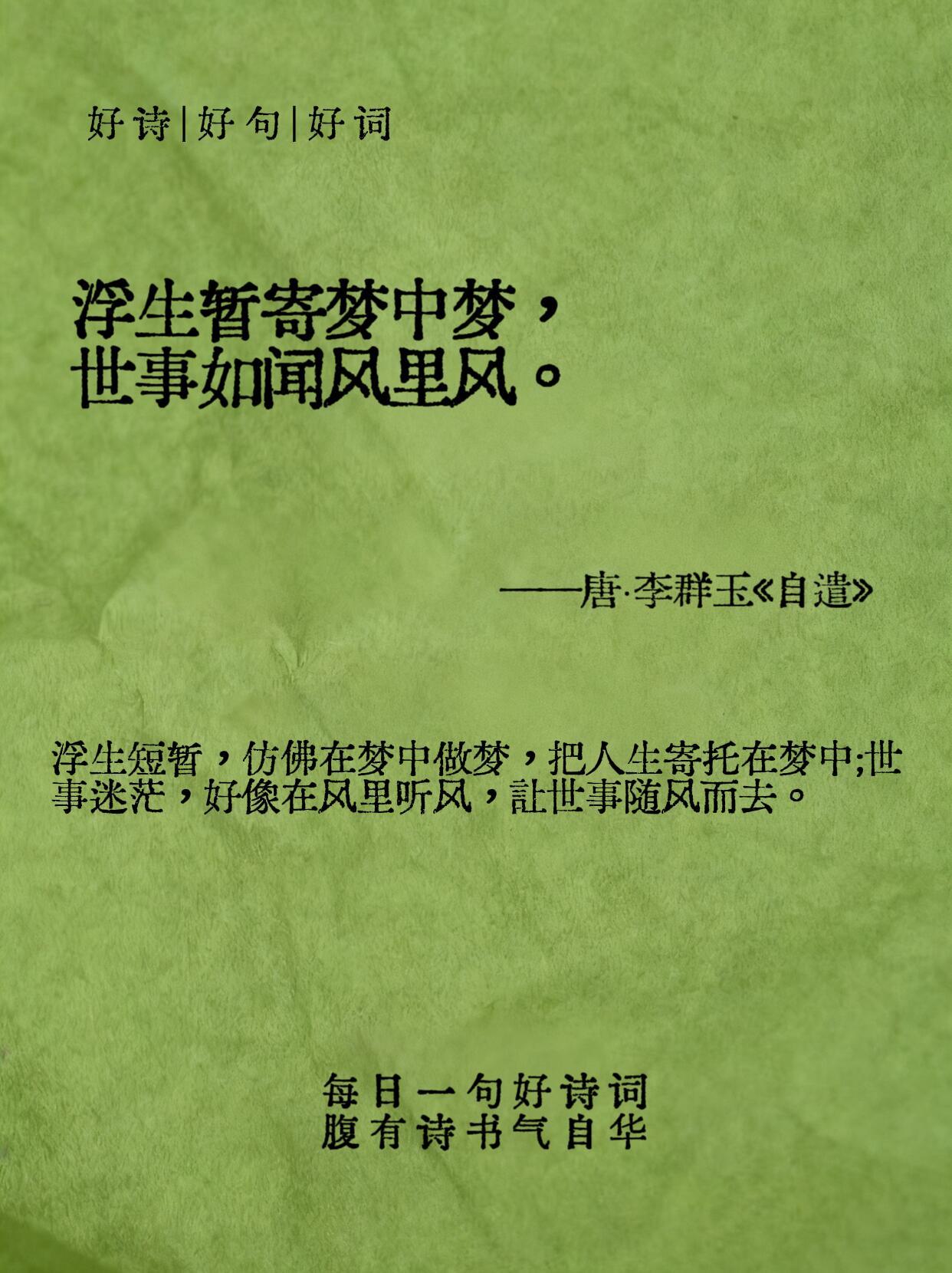 你读过潇洒至极的一句诗是？