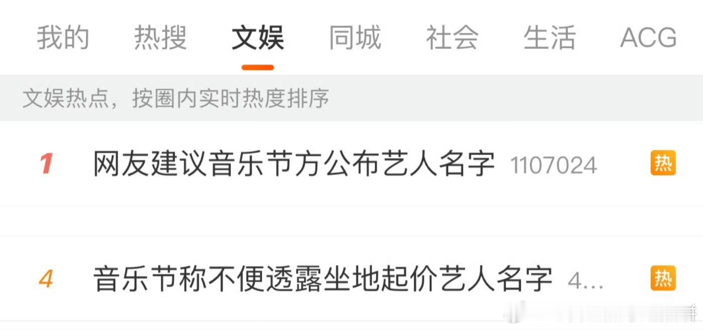 主办方说不方便公布艺人名字音乐节称不便透露坐地起价艺人名字​​​