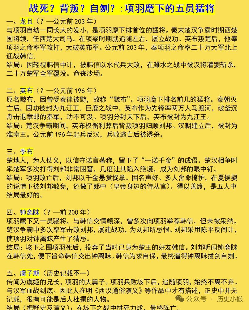 项羽阵营猛将如云，其中龙且堪称头号猛将。他和项羽是发小，出身楚国贵族，魁梧雄壮。