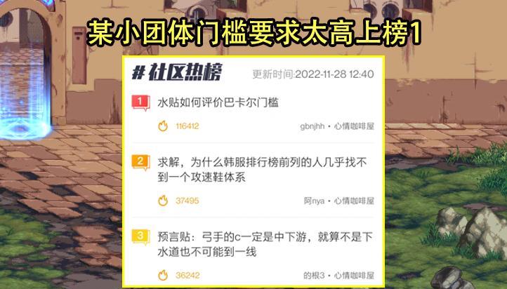 DNF: 小团体巴卡尔门槛上热榜了! 4大要求3大标准, 野团能组1天