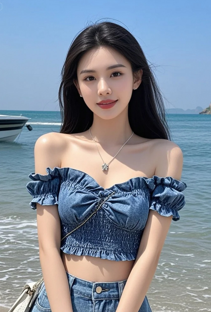 她面向大海，许下不为人知的愿望