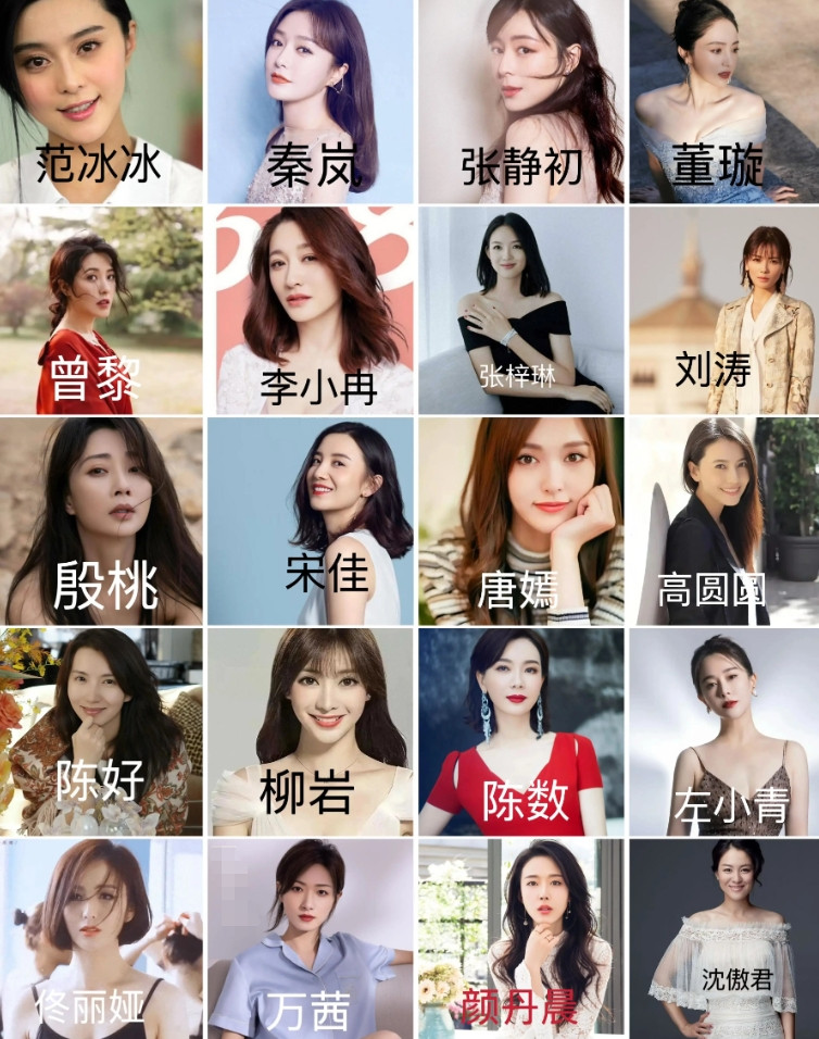 下图里20位40-49岁的内地女明星，巅峰颜值而论，你觉得哪4位最漂亮？