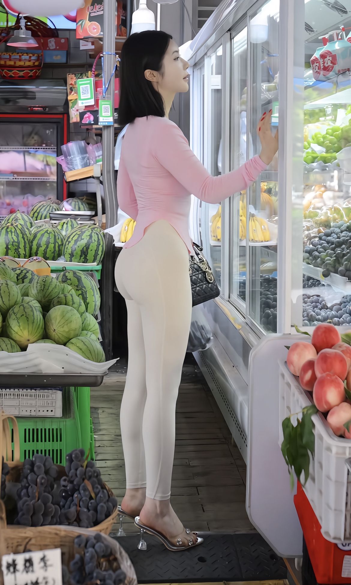 门口水果店碰到的，想知道她住几栋几单元