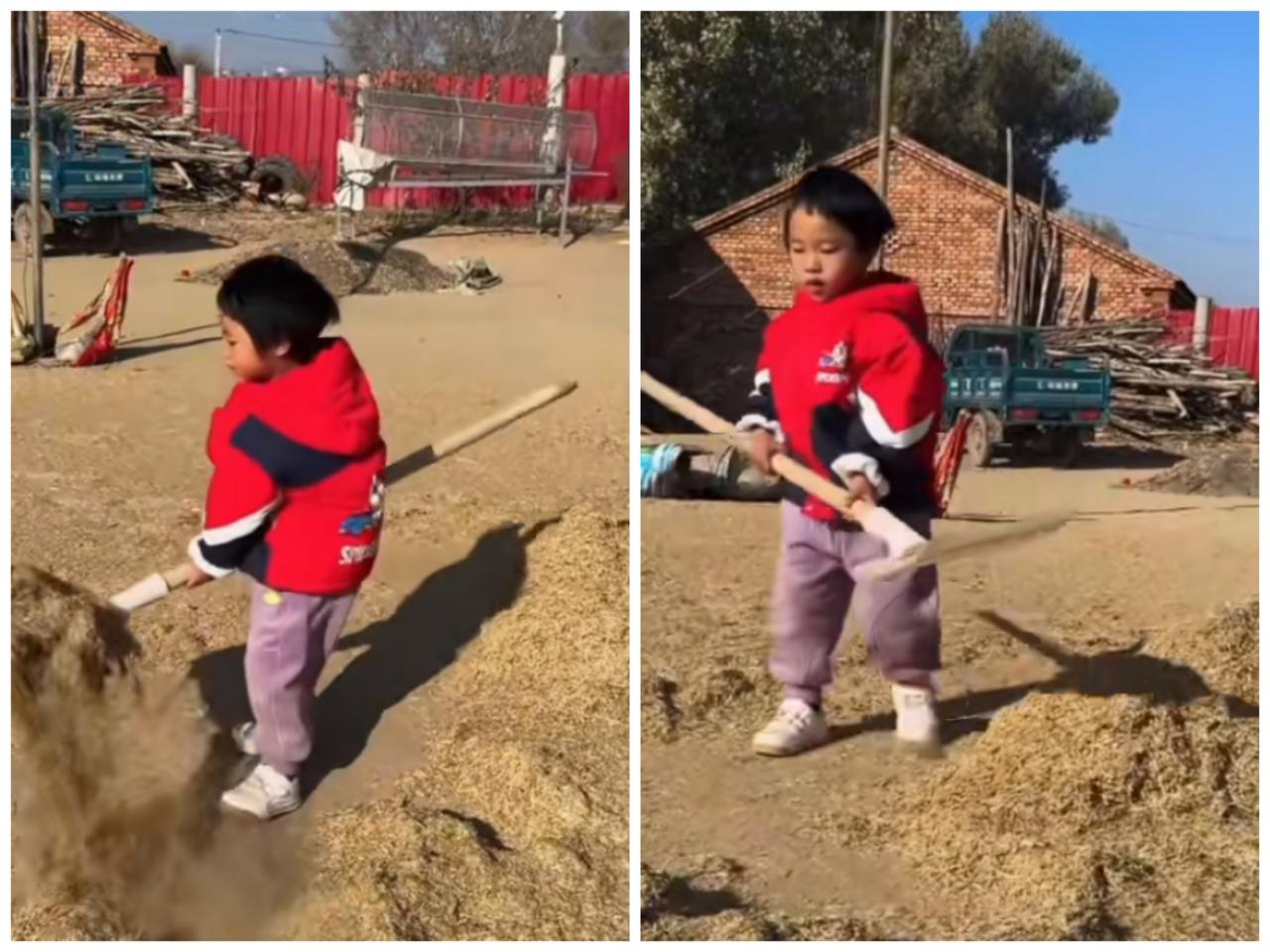 辽宁4岁女童丁一康复出院,回到家第一天可活泼了,爬墙、玩玩具车、家人干活她也去凑