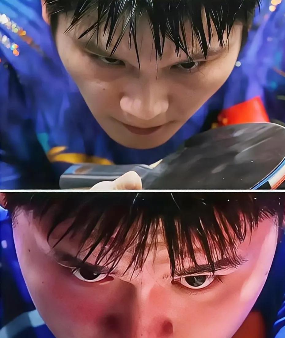 上面是“狼”，下面是“狼崽”。樊振东与林诗栋，两个相差八岁的国乒主力。国乒在巴