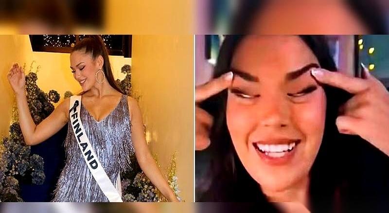 笑死。一个刚出炉的选美冠军，拿手指头把眼角往上一拉，配文说“走，吃中餐去”。