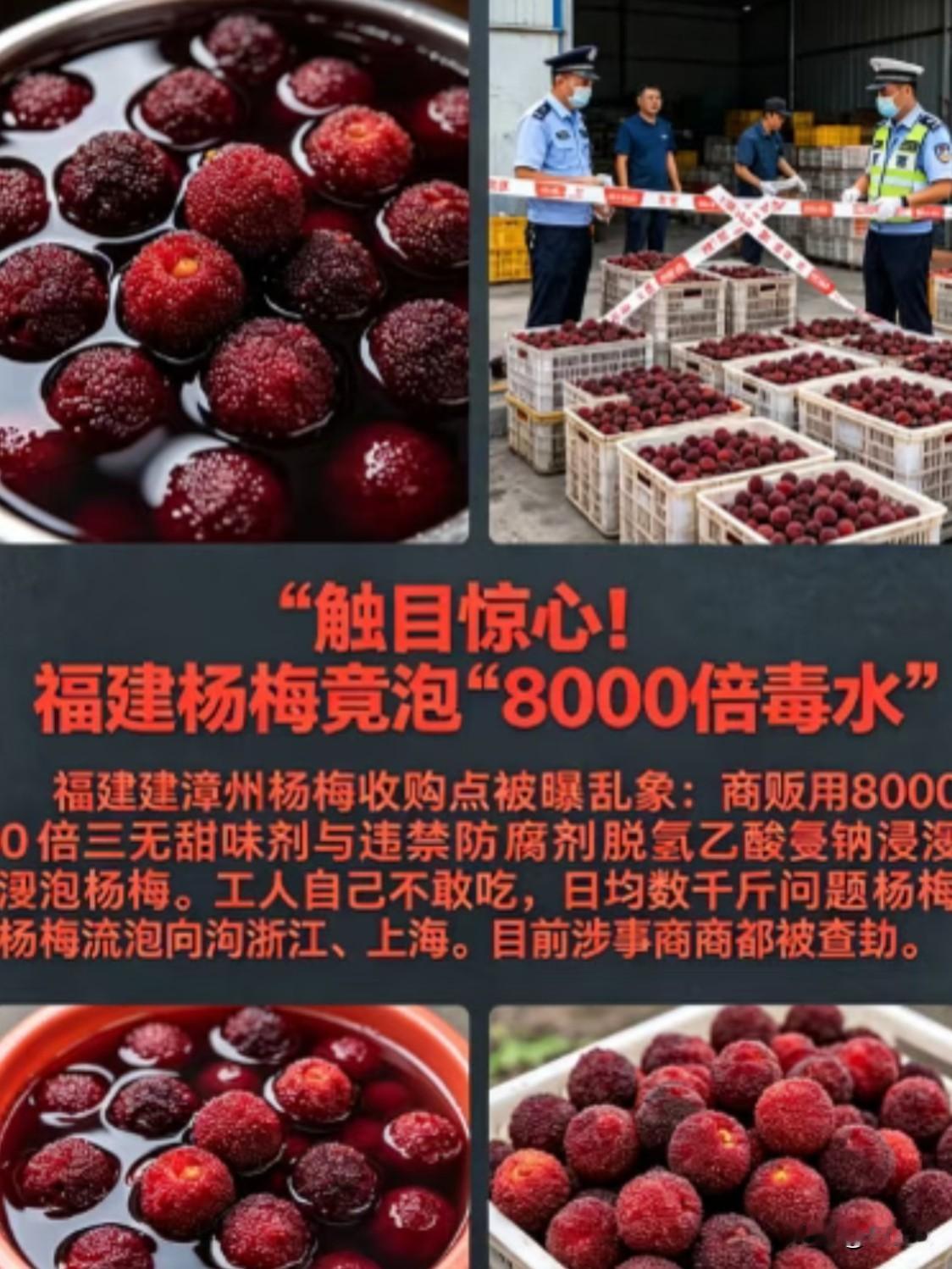 漳州杨梅泡药水、加甜味剂！工人自己都不敢吃，这3类人最受伤最近，福建漳州“泡