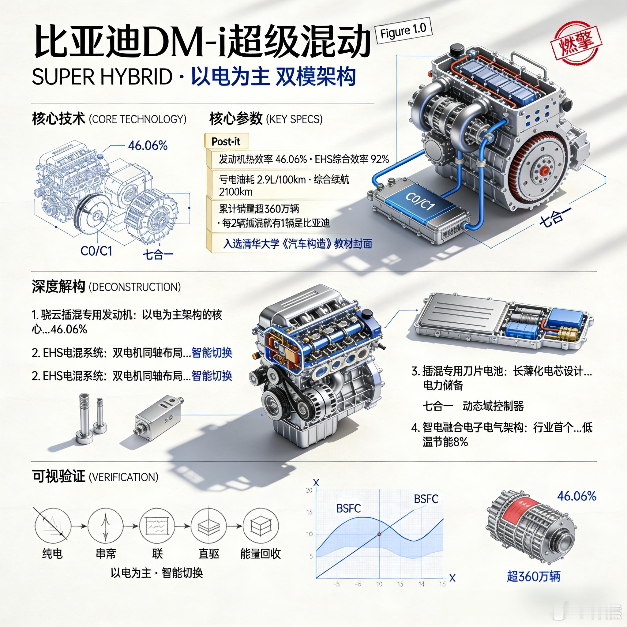 比亚迪DM-i：用一台混动专用发动机配合EHS电混系统，把"以电为主"的逻辑塞进