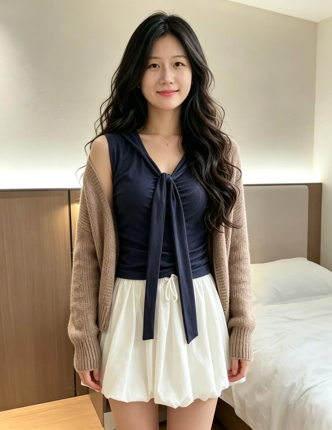 暖榻晴窗意自舒，云衫轻裹玉肌肤。长波漫卷青丝软，静揽流年岁月初。