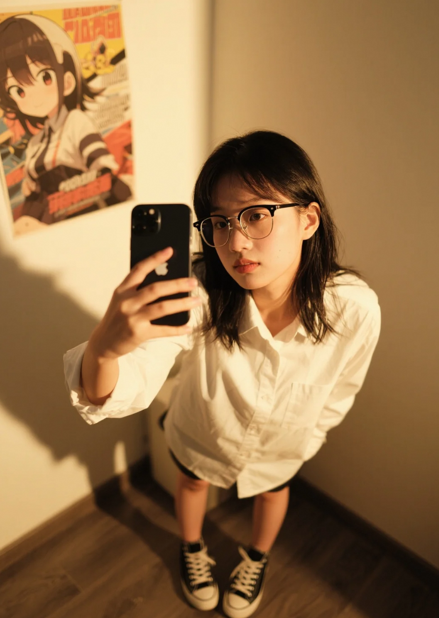 "今天的眼妆对称吗？帮我检查下~"