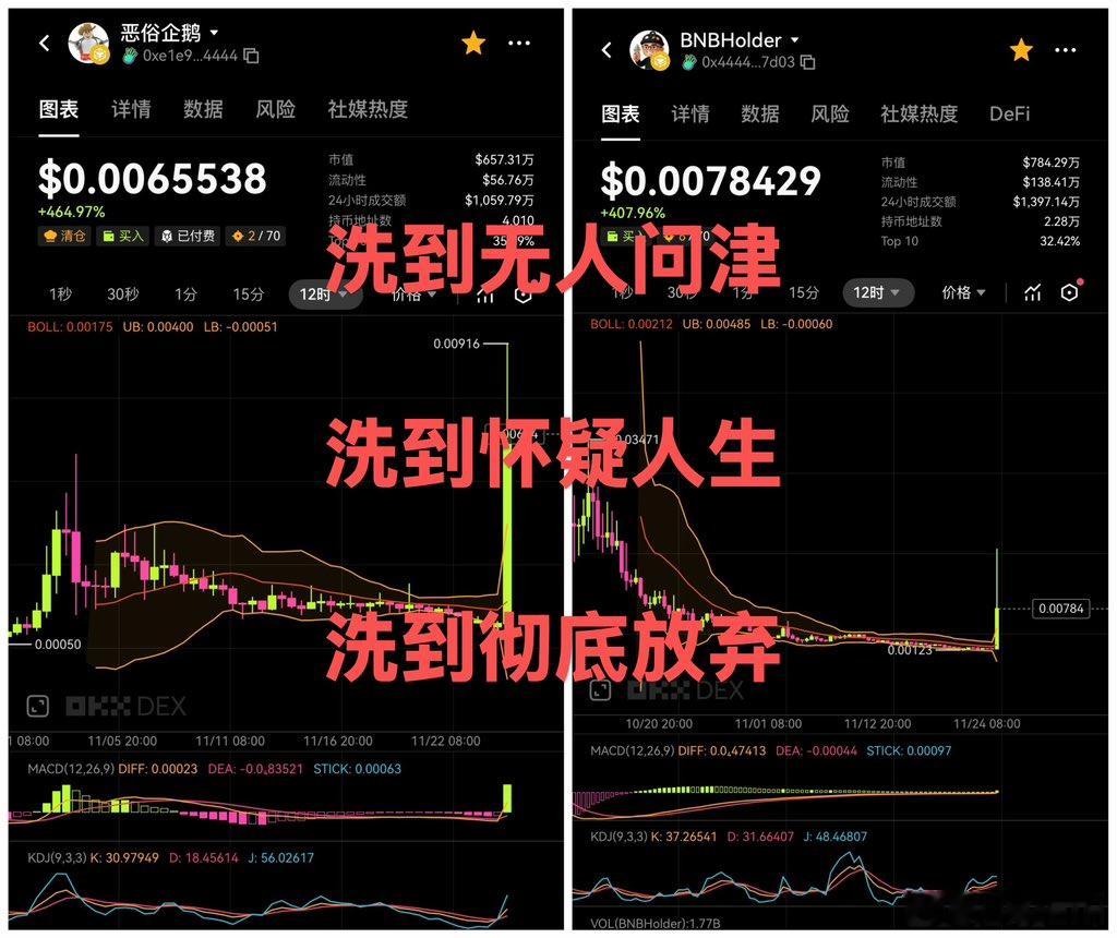 币安的上币总是出其不意BNBHolder和恶俗企鹅都快走归零了，一则上币利好配合