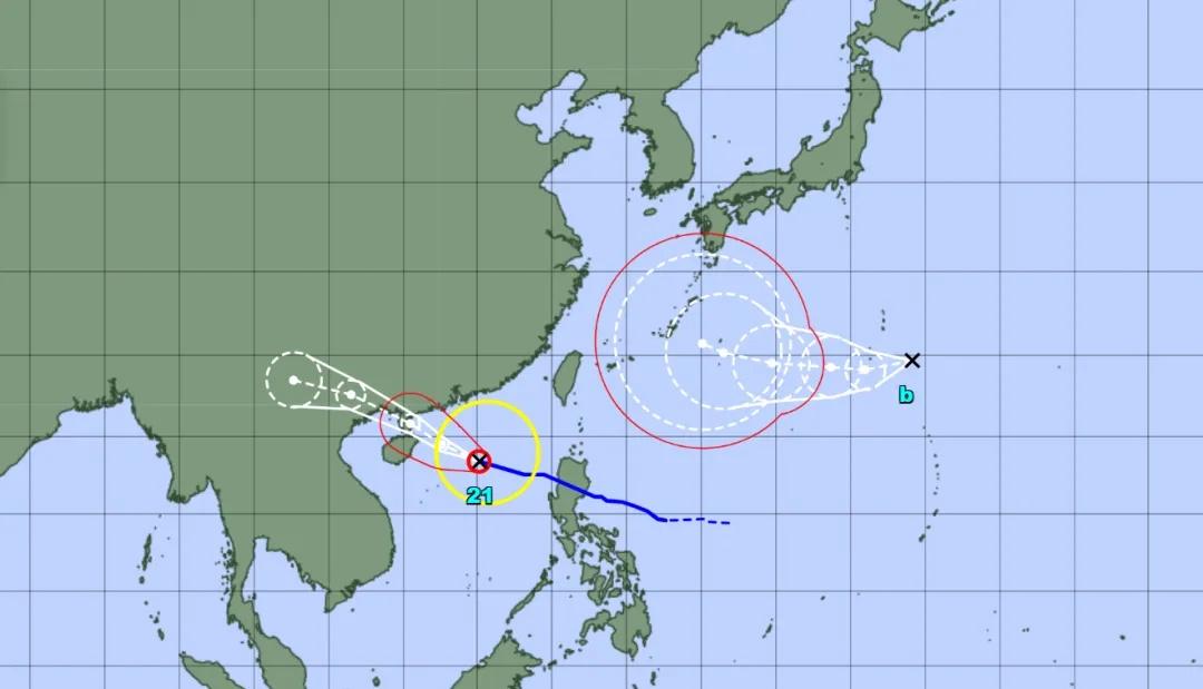 强度再大变。台风红色预警来了，将登陆我国，22号台风夏浪将生成：江浙沪？21