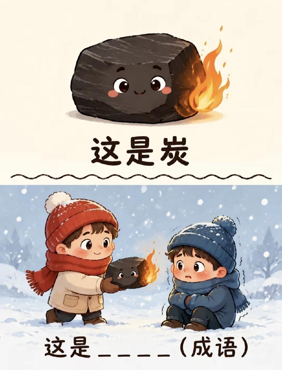 看图猜成语：雪中送炭，你一秒就懂了吗？