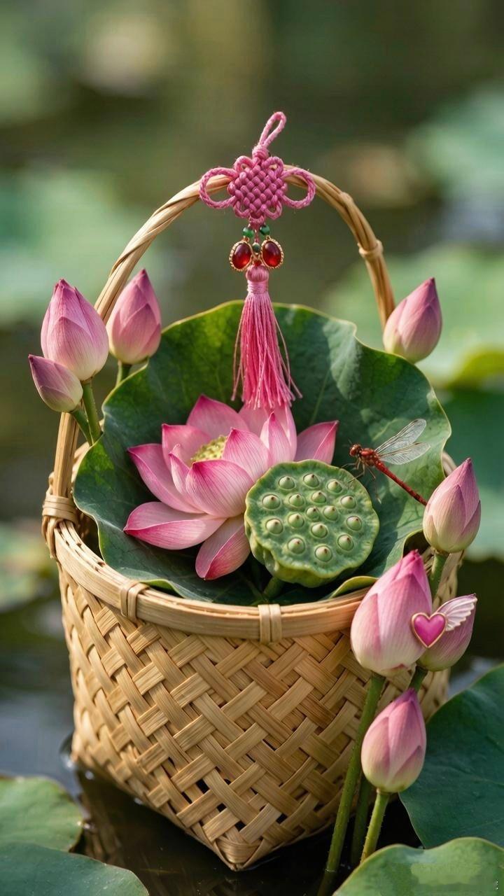 *荷荷美美·好运莲莲·篮收福运"...精美荷花壁纸