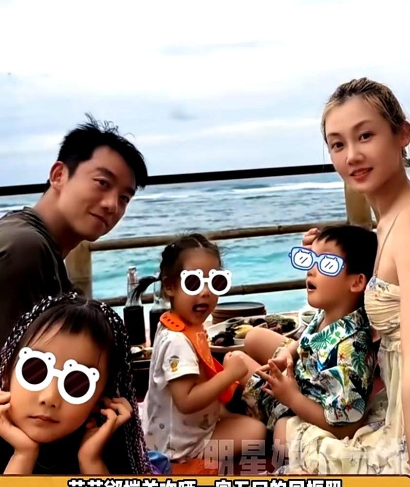 郑恺三胎女儿凯娅终于露脸了！苗苗发的巴厘岛度假视频，一家五口齐刷刷亮相。小女