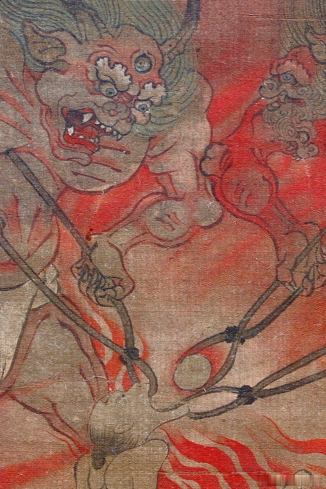 阿鼻地狱图。13世纪。日本国宝。滋贺圣众来迎寺藏。展出于奈良国立博物馆“超国宝”