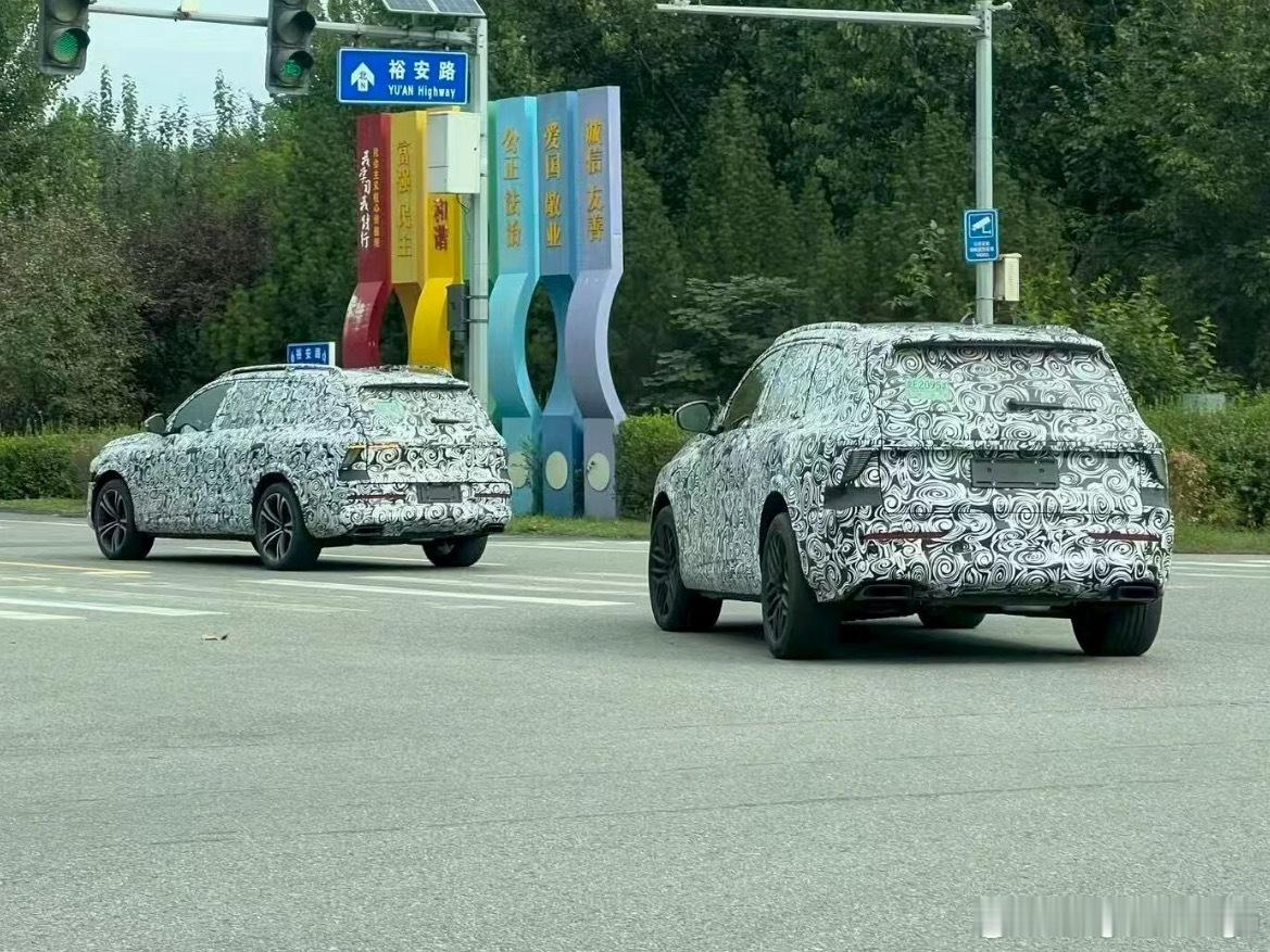 哦？两个版本的奥迪Q7？还是说有一个是Q9？主要区别在后牌照板位