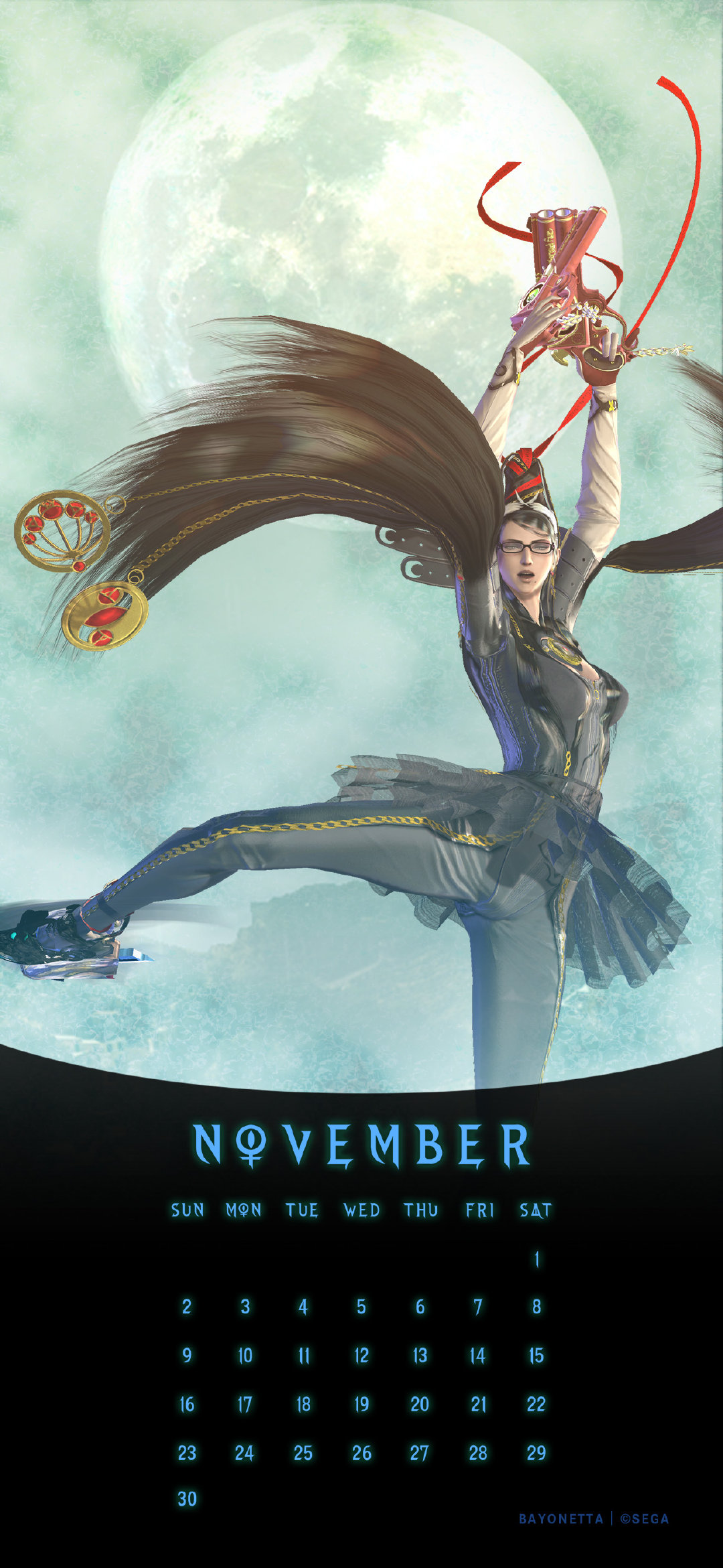 《猎天使魔女》11月日历壁纸公开。​​​