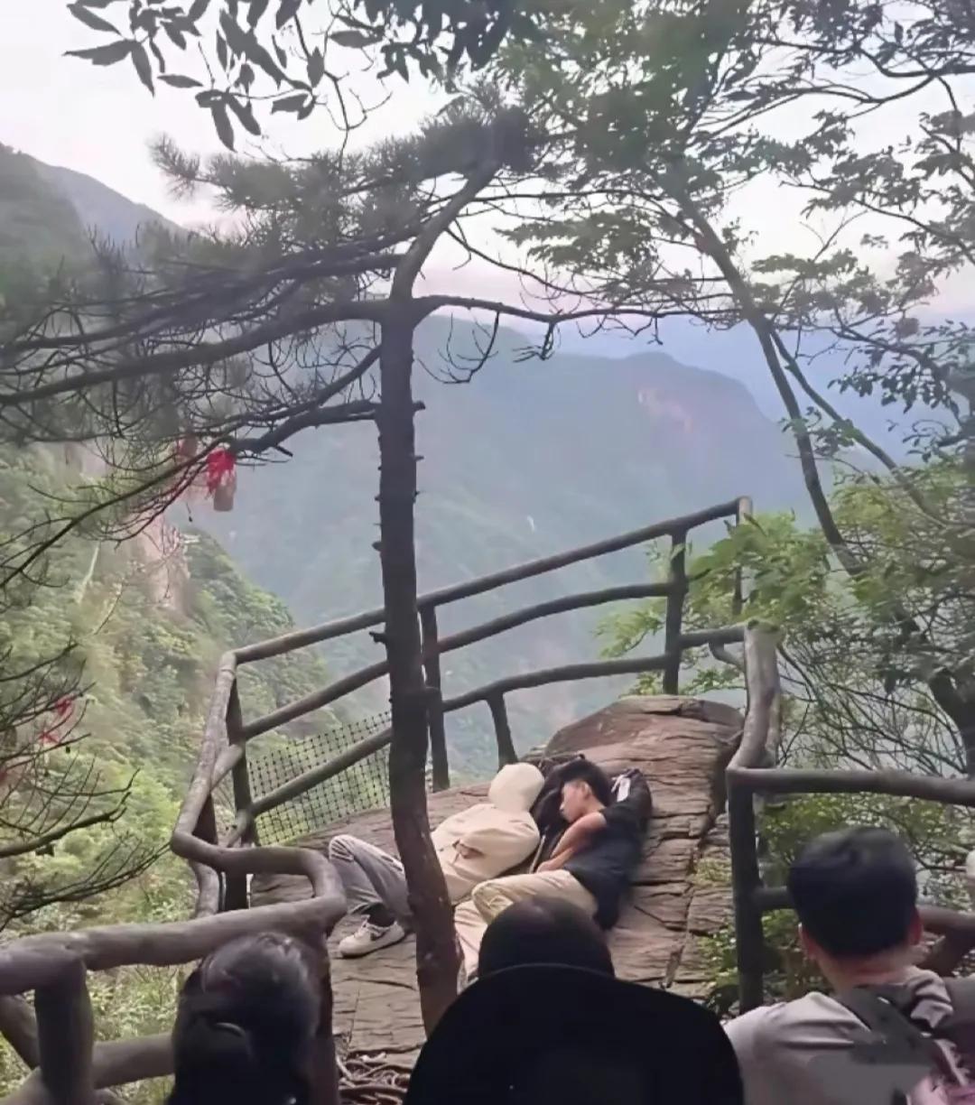 日出都看完了，这两位还没起来！