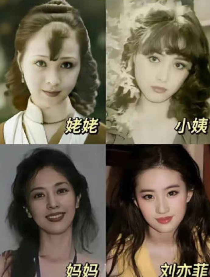 看了刘亦菲与小姨的合影，才明白她为何称“我家里我最不好看的”！​​​