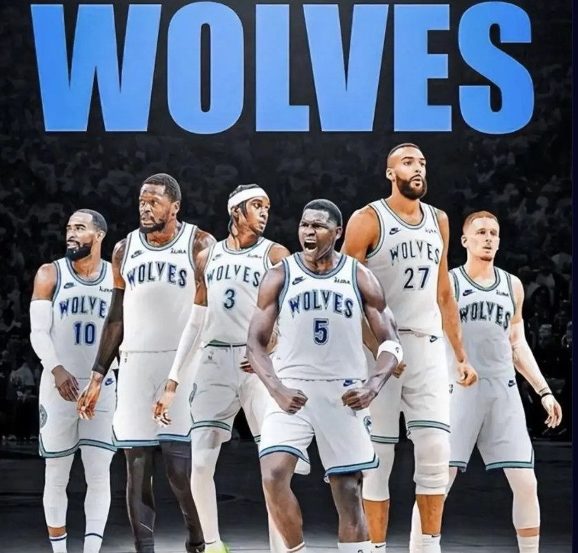 森林狼队跟火箭队一样，每个球员单纯拎出来看，都是狠角色，什么爱德华兹，麦克丹尼尔