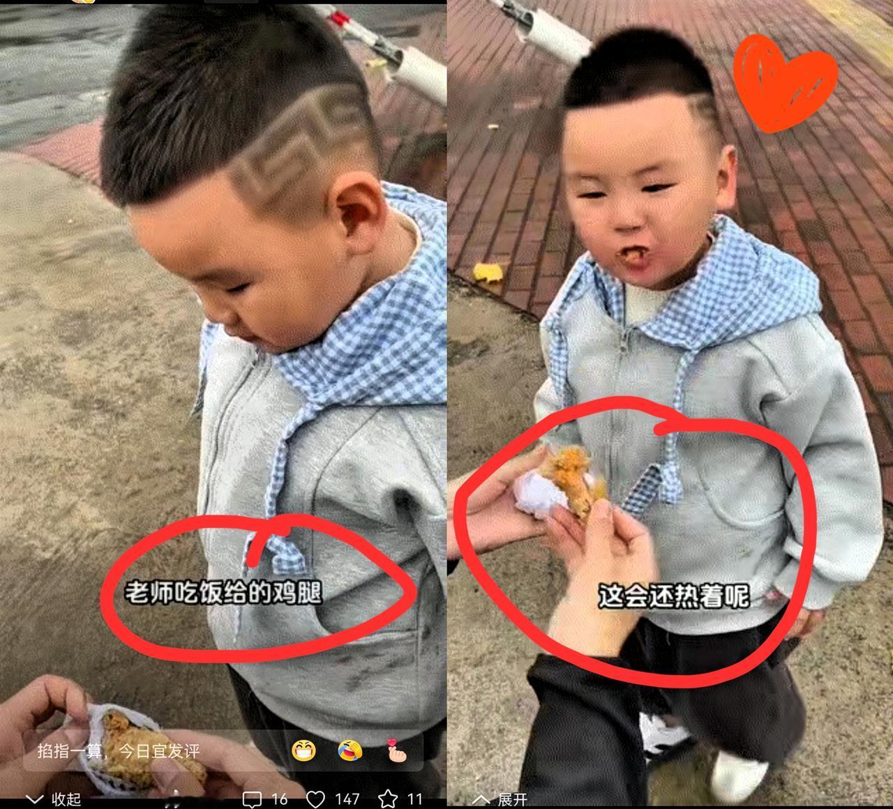 太感动了！”，夫妻俩去接三岁儿子幼儿园放学，儿子看见爸妈后立马就将书包放地上，夫
