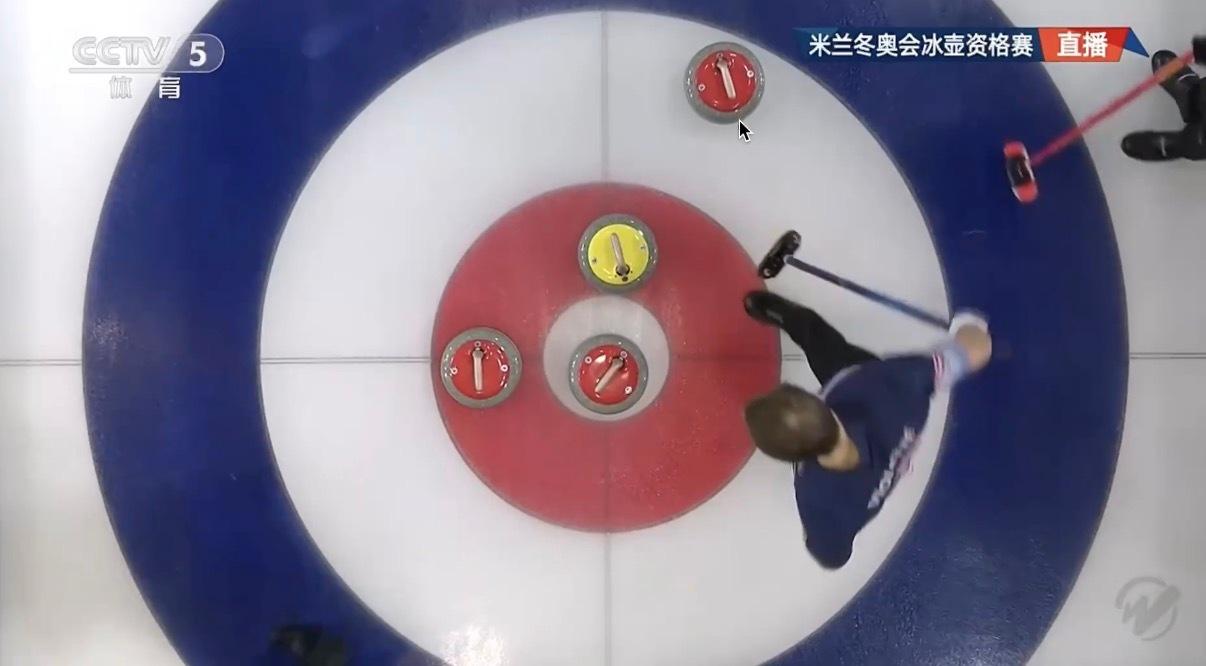 米兰冬奥会冰壶落选赛晓明努力补天了！这局只被偷1分真的谢天谢地了！！！