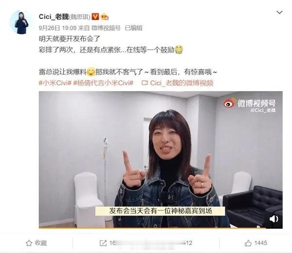 魏思琪任小米中国区市场部总经理这是官宣了吧？老魏新职位：小米中国区市场部总经理，