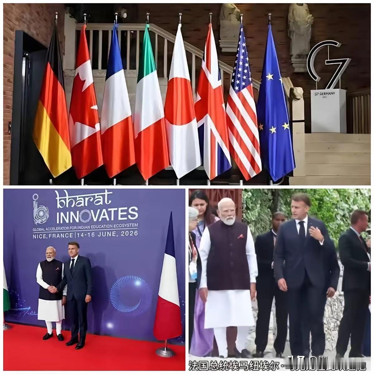 G7峰会，最尴尬的是谁，非莫迪莫属了！莫迪这是对G7习以为常了，连续去了8年，