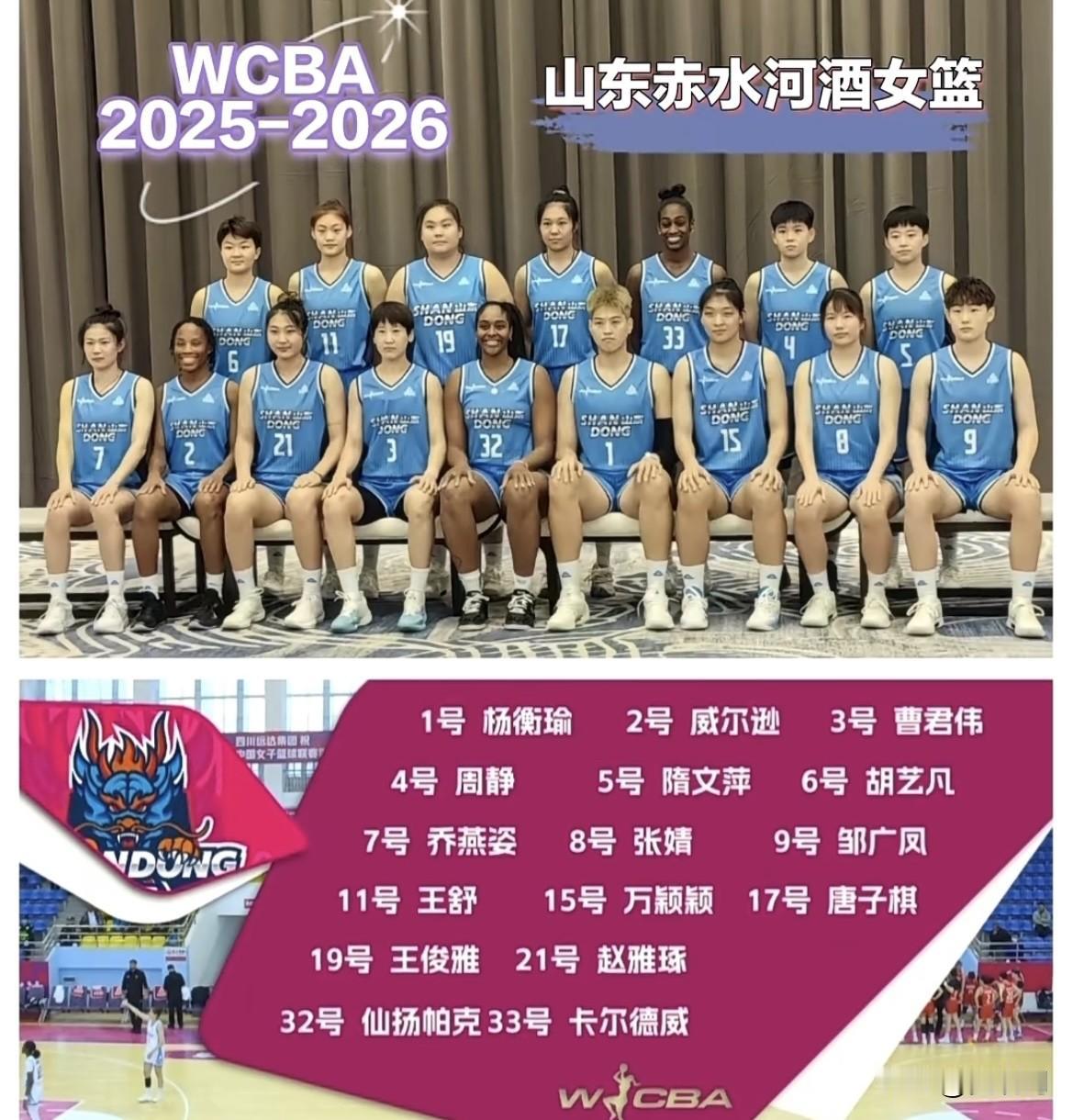 WCBA新赛季，山东高速女篮全体队员定妆照，新赛季来了。