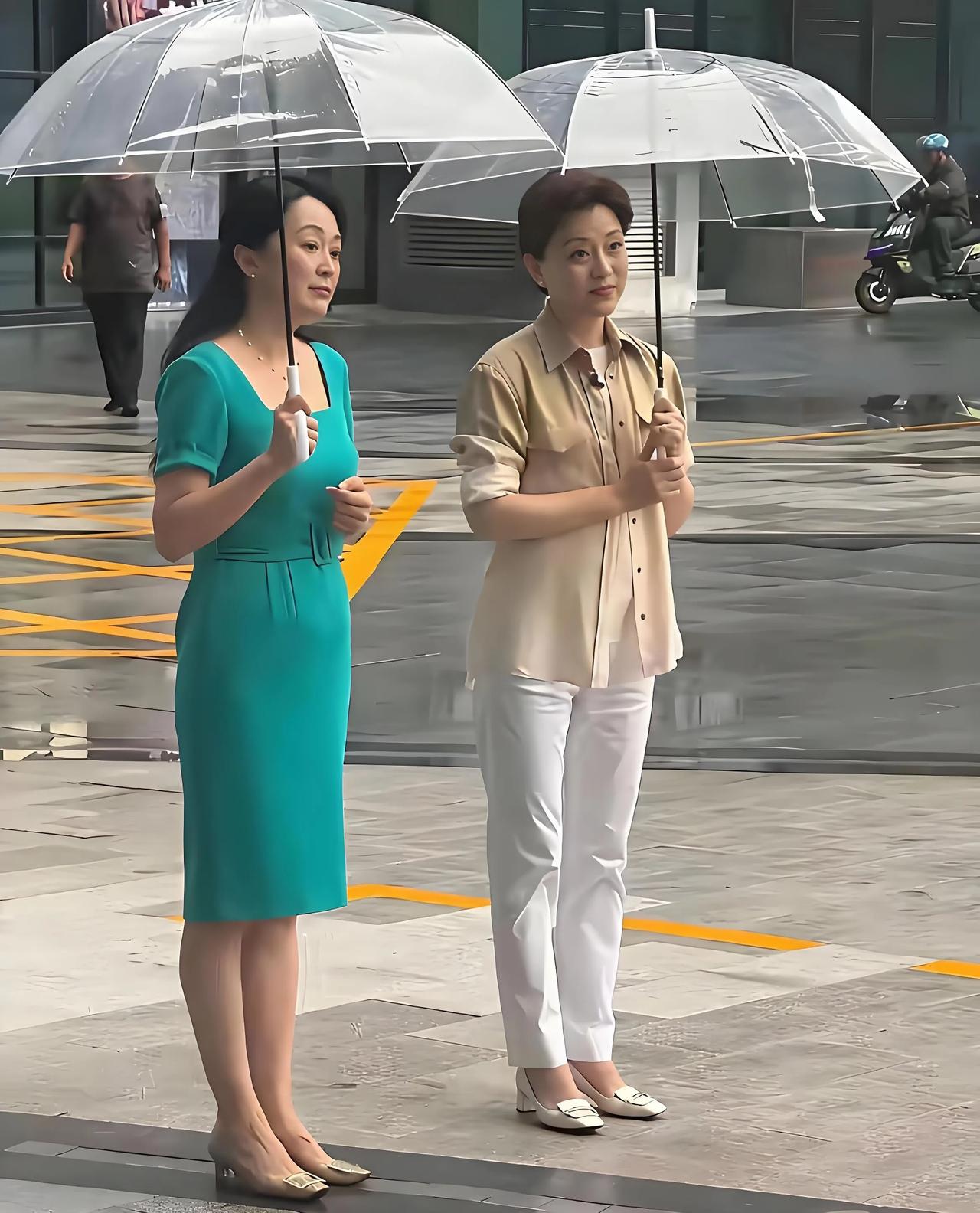 有图为证，穿裙子能将一个人的气质提升好几个档次。杨澜和一位女性的合影，至于该