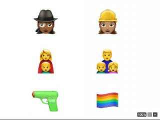 emoji还以其他的方式庆祝多样性,例如增加了代表同性恋等群体的彩虹旗