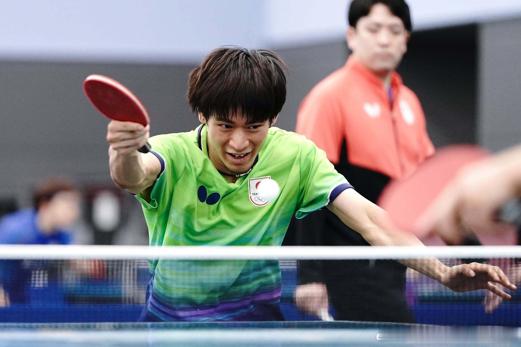 🏓️日本男乒今日公开训练课图集📷松岛辉空张本智和户上隼辅篠塚大登🔵宇田幸矢因单独调整，今日缺席