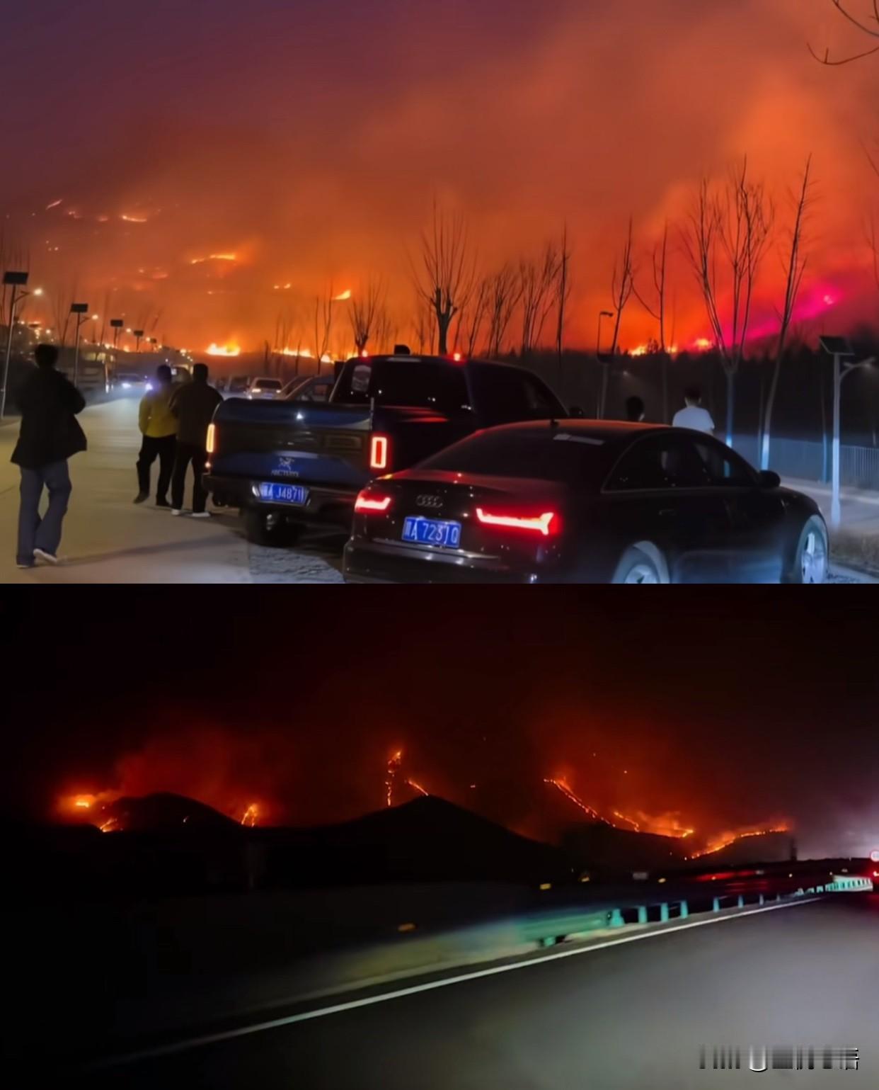 今天我的心一直揪着，到现在都放不下来。朋友是消防员，今天在山上扑救山火，他们