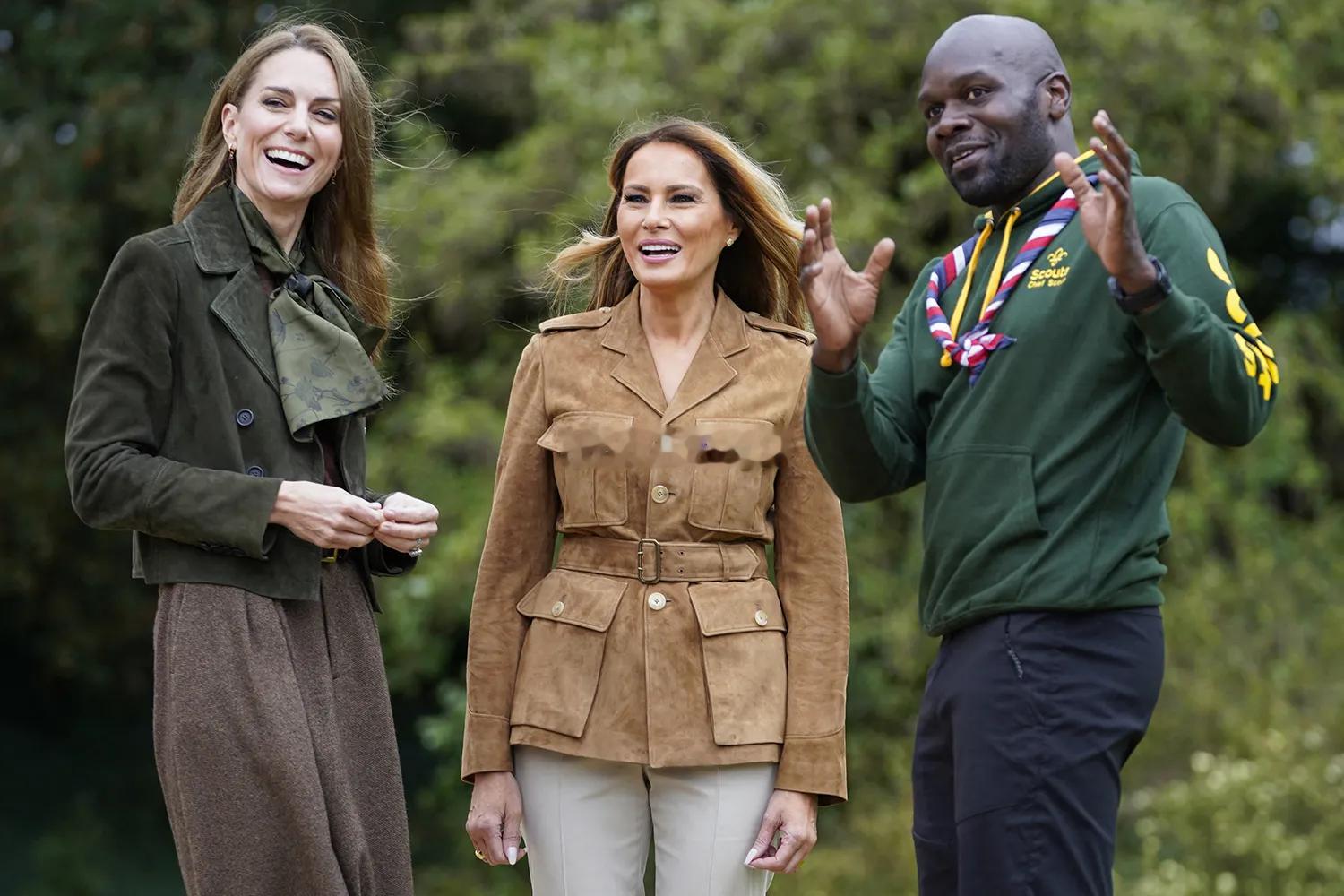 Melania和凯特单独的行程👇Melania的外套🧥来自RalphLau