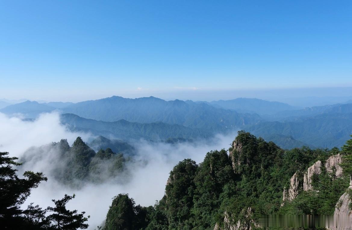 老君山果然名不虚传，风景是真的好，天气预报说一直阴天，可能有小雨，我们上顶之前下了点毛毛雨，然后放晴