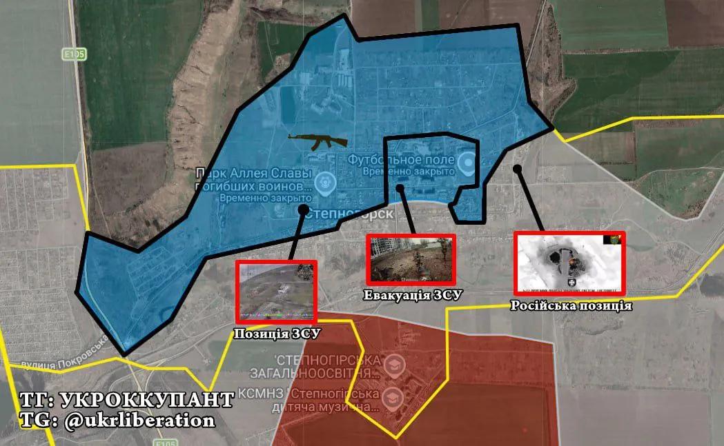 在扎波罗热的卡米扬斯克北部战场，乌克兰军队进一步巩固了对斯捷普诺尔斯克的控制（见