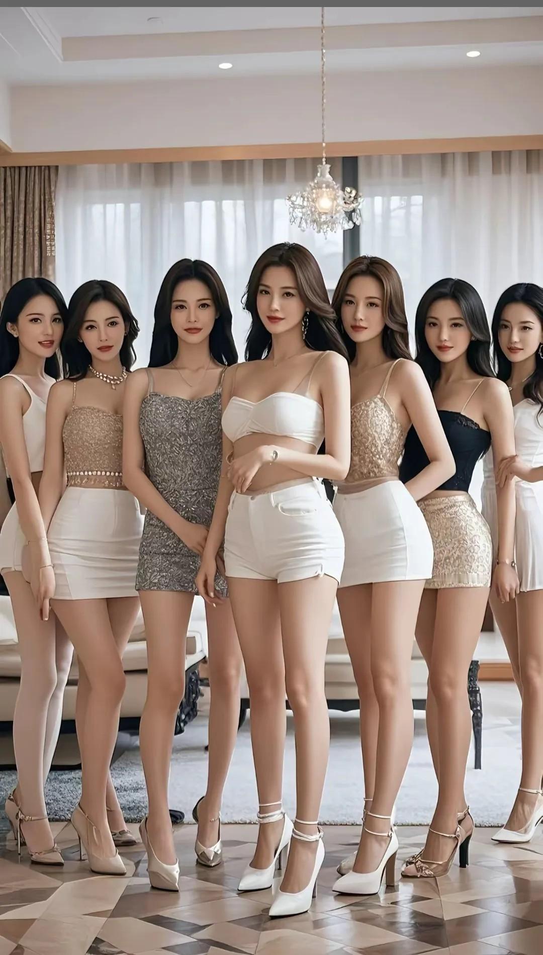 美女如云，气质优雅的这些美女，我最喜欢穿黑吊带独特的小美女，好难选呀！