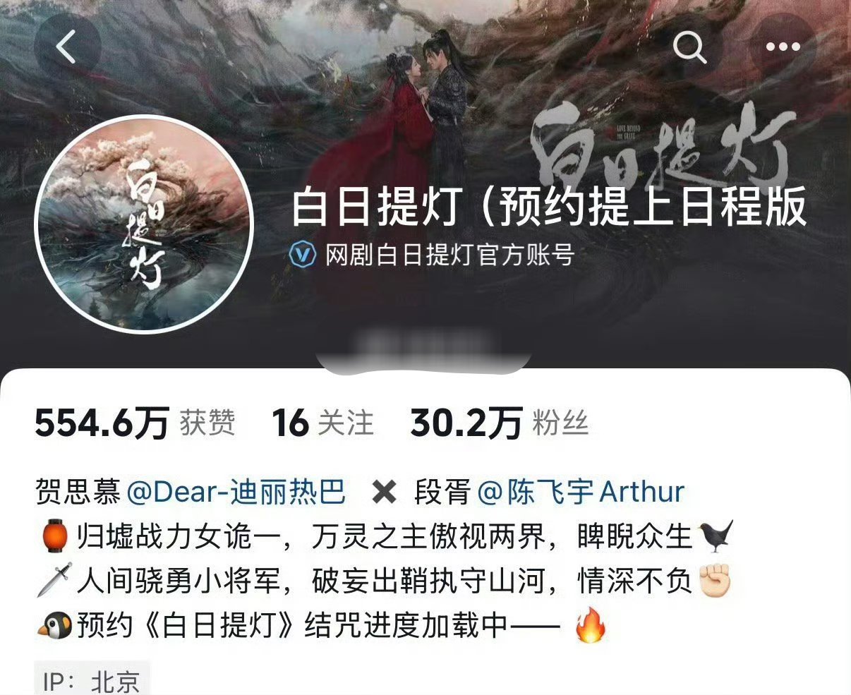 白日提灯该简介了（图一），新简介非常的独美